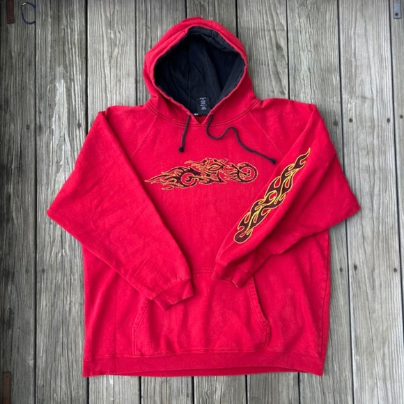 Top Heavy Other - vintage y2k top heavy motorcycle on flames jnco hoodie